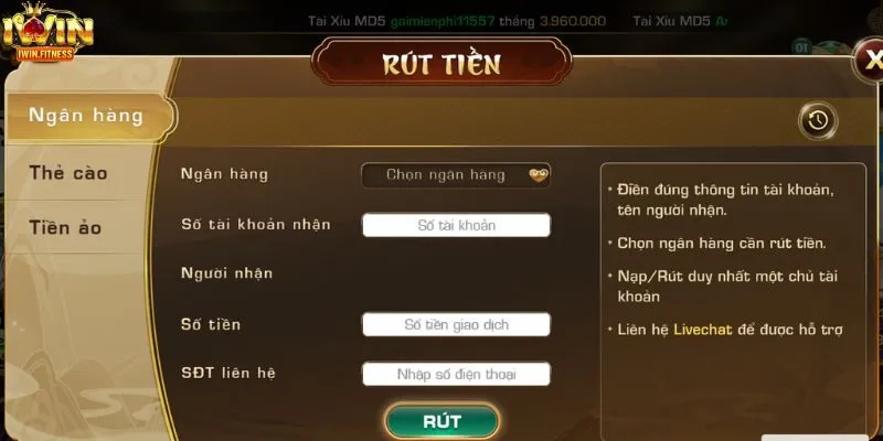 Trang chủ 24 Rút tiền iWin đa dạng, nhanh gọn
